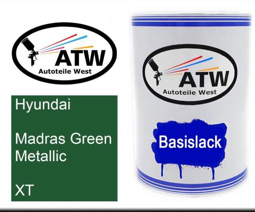 Hyundai, Madras Green Metallic, XT: 500ml Lackdose, von ATW Autoteile West.